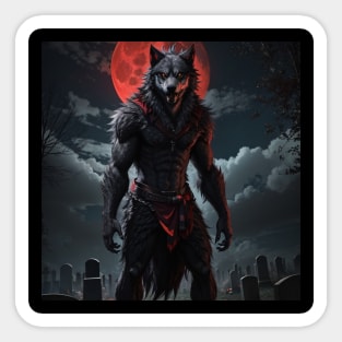 Red Moon Sticker